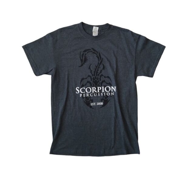 Gildan Charcoal Gray Unisex Scorpion Percussion Graphic Print Tee Adult Medium - Picture 1 of 9